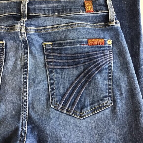 7 For All Mankind Dojo Dark Wash Denim Stretch Jeans - Picture 6 of 15